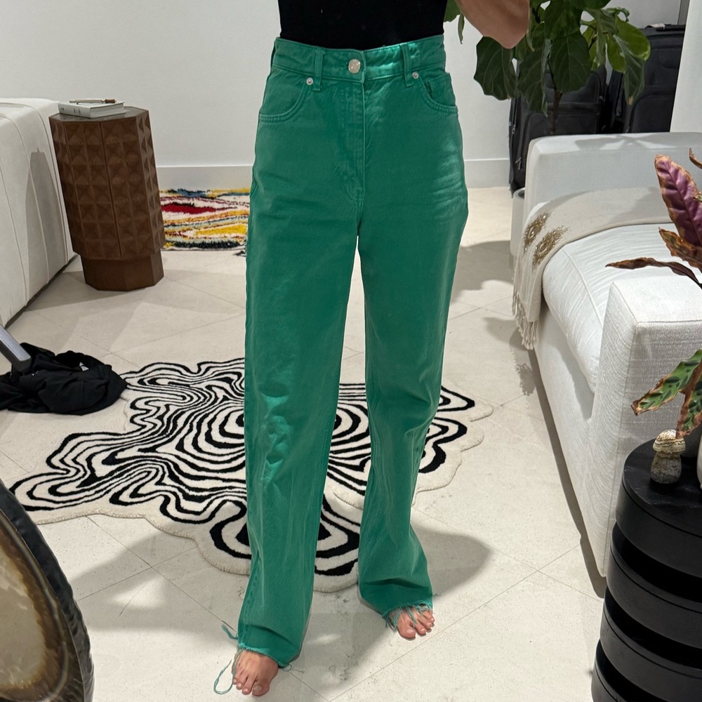 Zara Green High-Waisted Jean